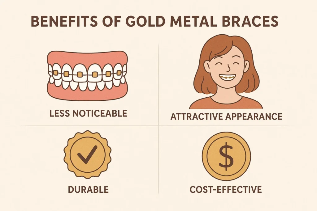 gold metal braces