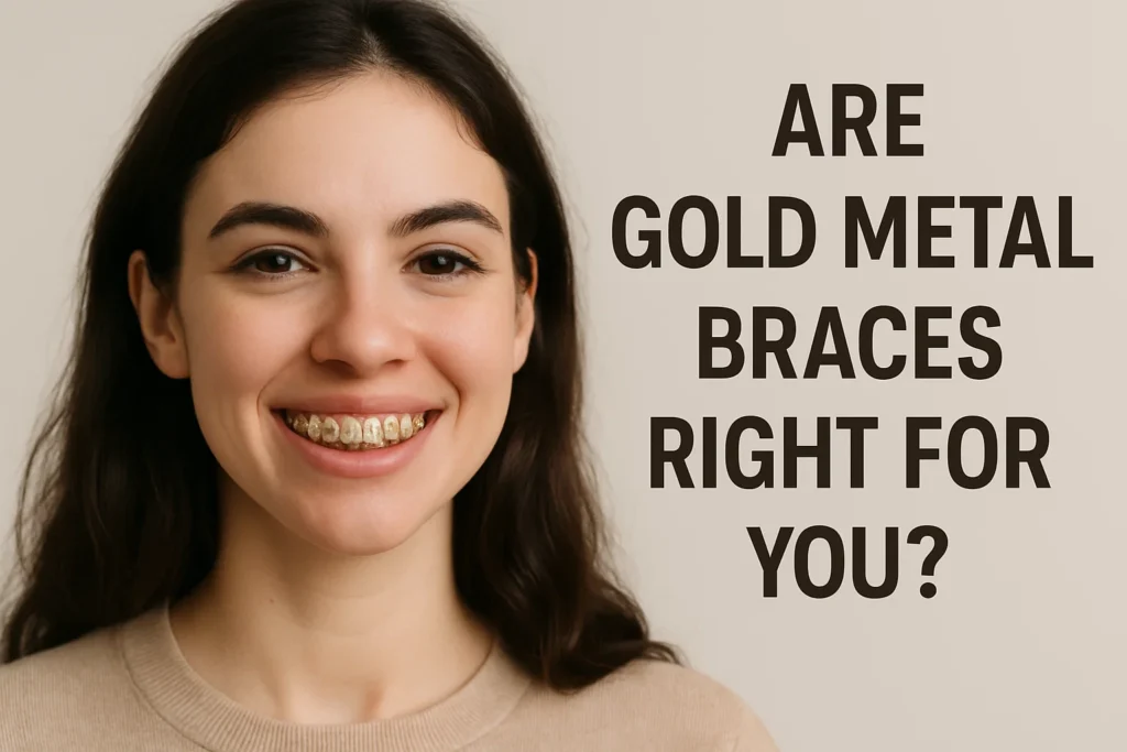gold metal braces